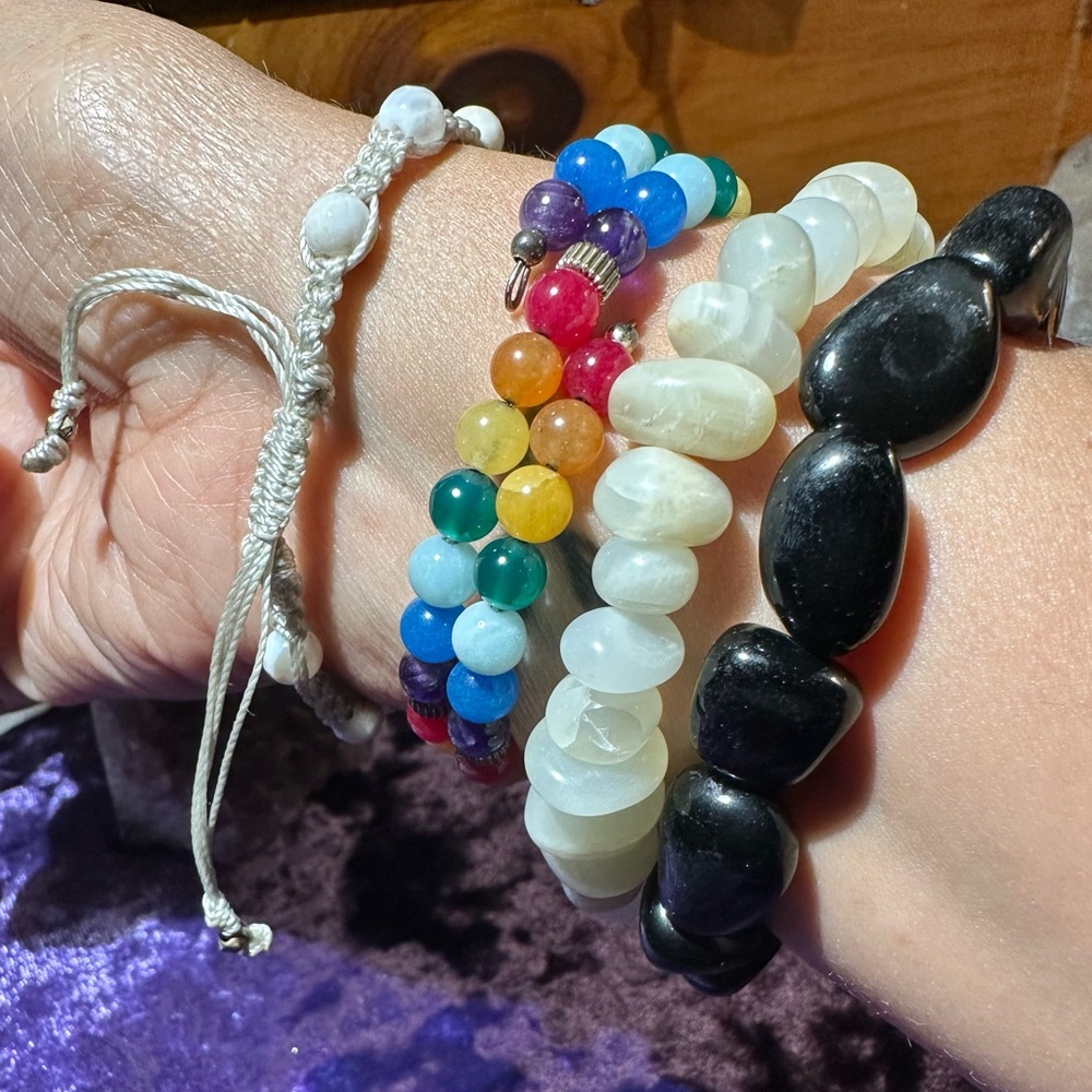 Crystal Bracelet Bundle - 4 Stretch Adjustable Br… - image 5